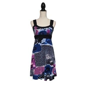 90s LaBelle Empire Waist Tie-Back Retro Mini Dress Size S Grunge Punk Indie